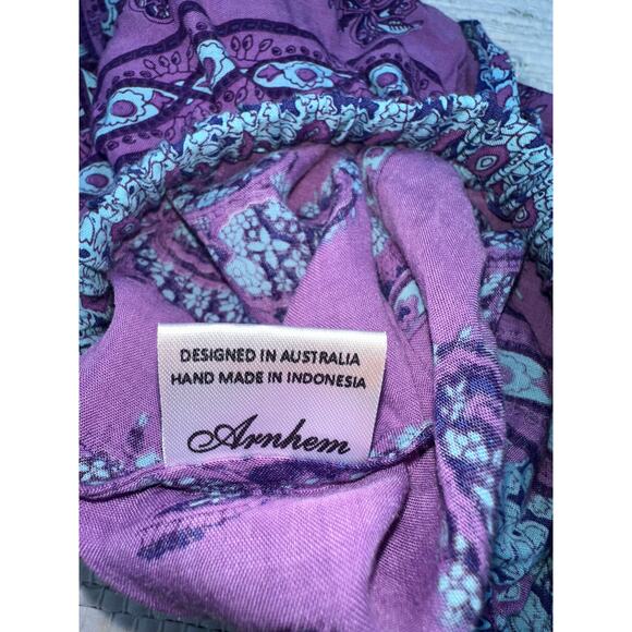 ARNHEM BOHO PURPLE BLOCK PRINT SHORTS S - Picture 5 of 6